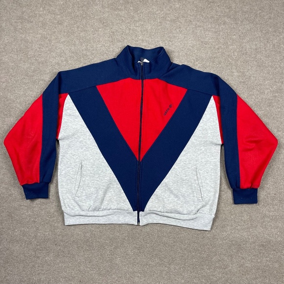 adidas Originals Other - VINTAGE Adidas Jacket Mens 2XL XXL Grey Full Zip Fleece Performance 80s